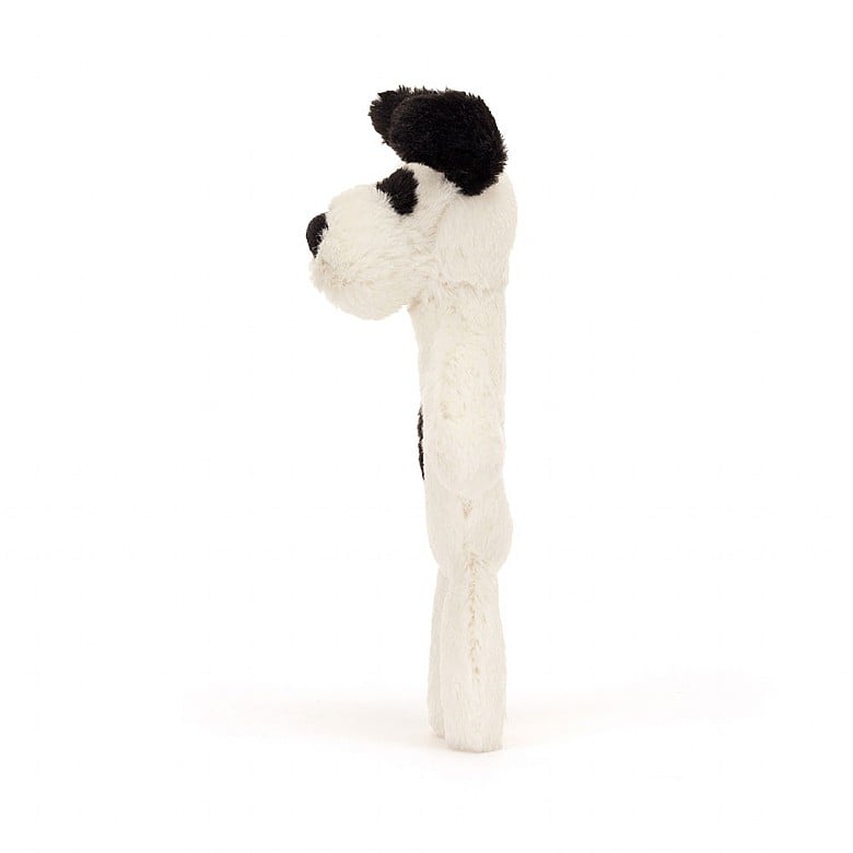 Bashful Black and Cream Puppy Ring Rattle